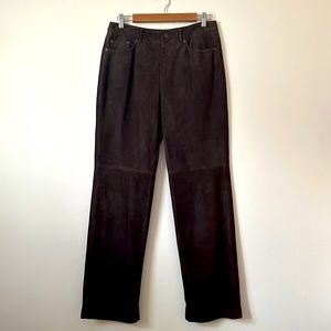 100% Suede Leather Straight Leg Fully Lined
Brown Five Pocket 31" Inseam Pants